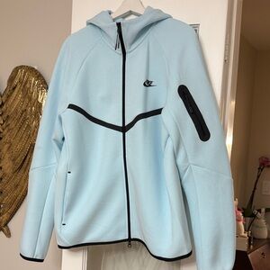 Nike Light Blue Hoodie with Black Logo